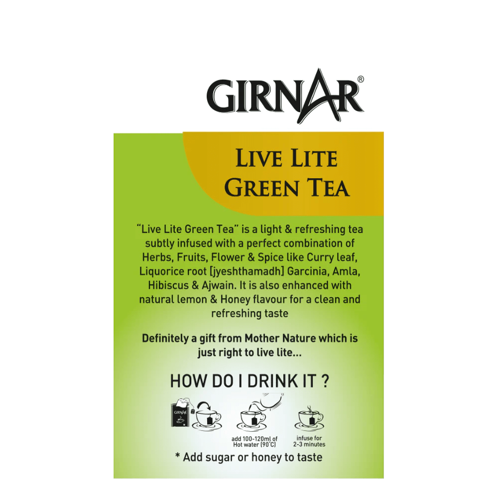 Girnar Green Tea Bags Live Lite Girnar Tea