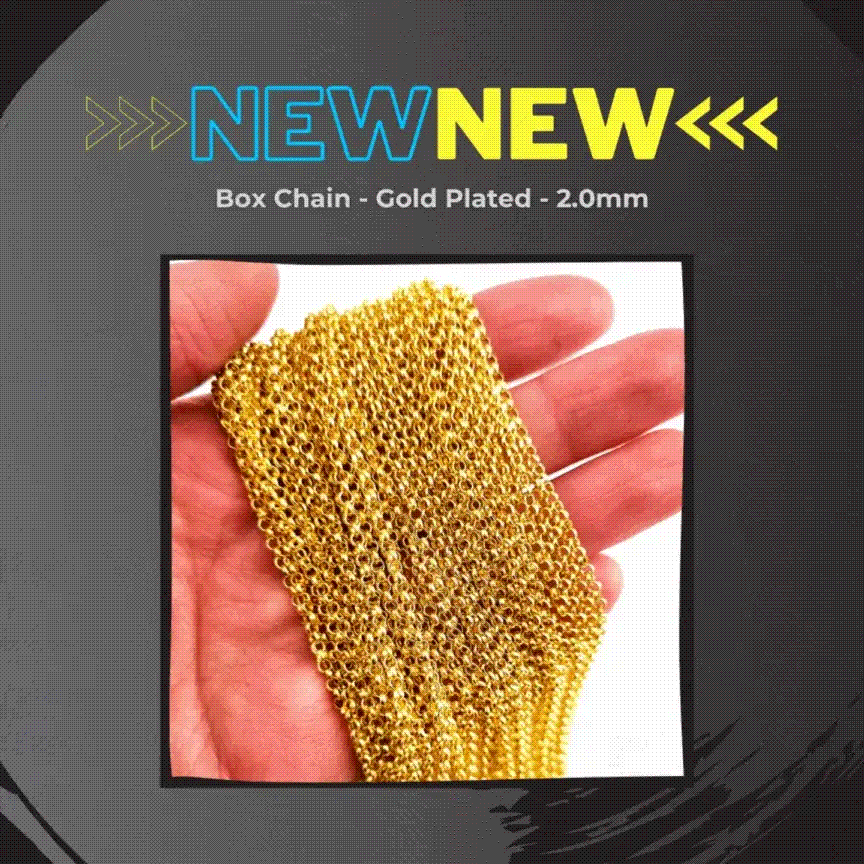 NEW! Gold Plated Box Jewellery Chain x 25m Australia Wide Shipping