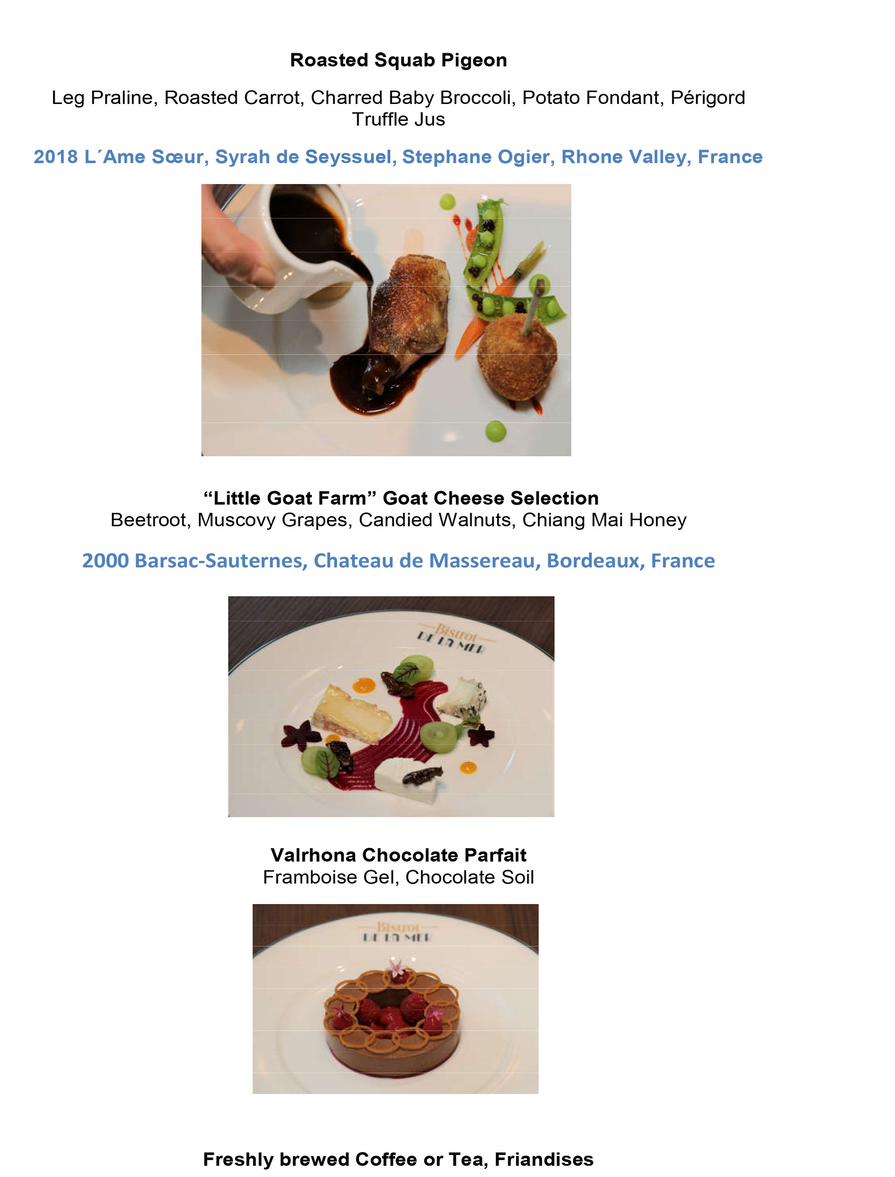 Chaîne des Rôtisseurs Dinner at De La Mer Restaurant Chaîne des