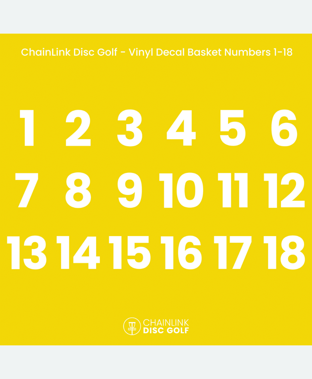 Disc Golf Vinyl Hole Numbers 18 Holes ChainLink Disc Golf
