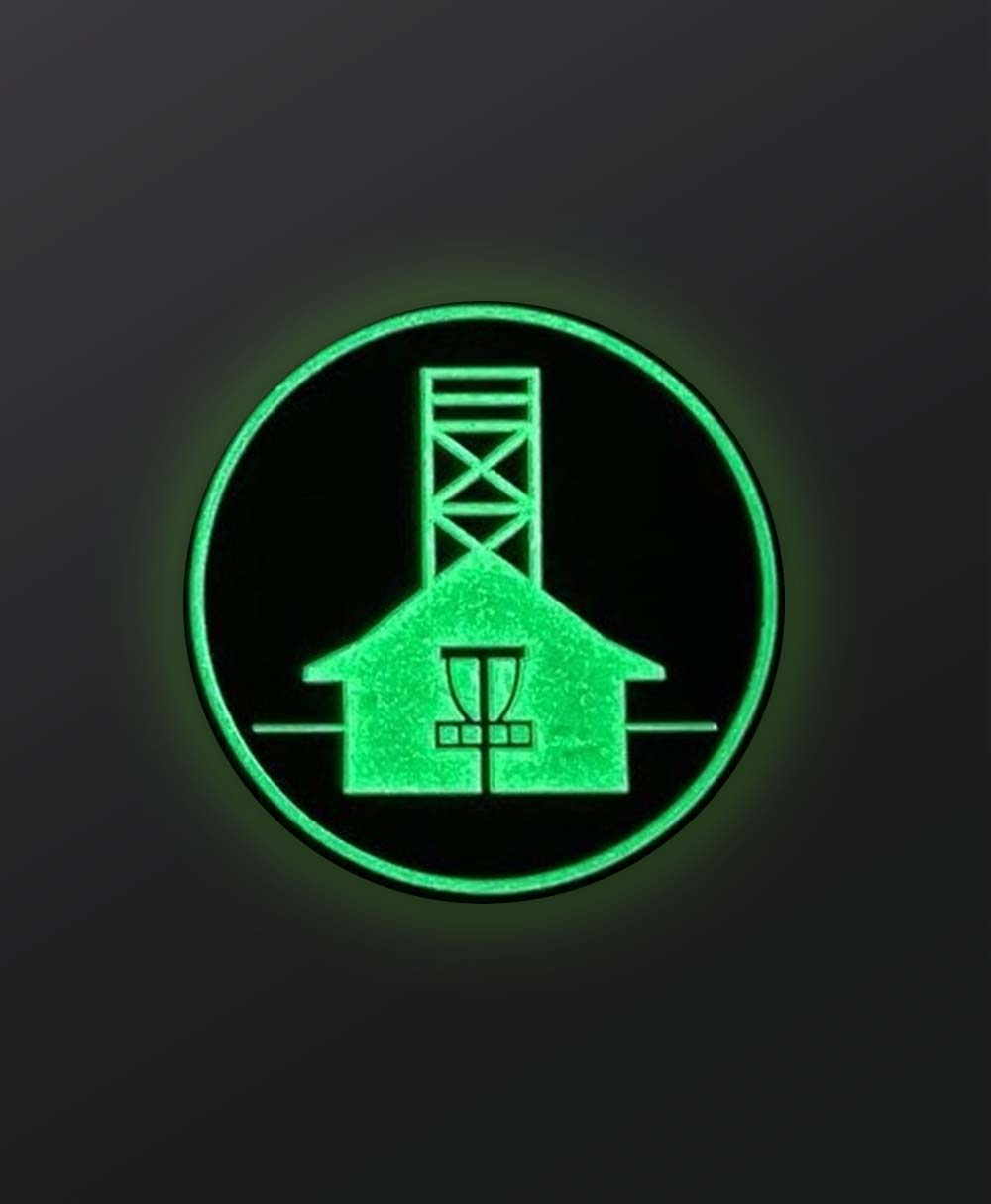 Beaches Disc Golf GlowintheDark Velcro Patch ChainLink Disc Golf