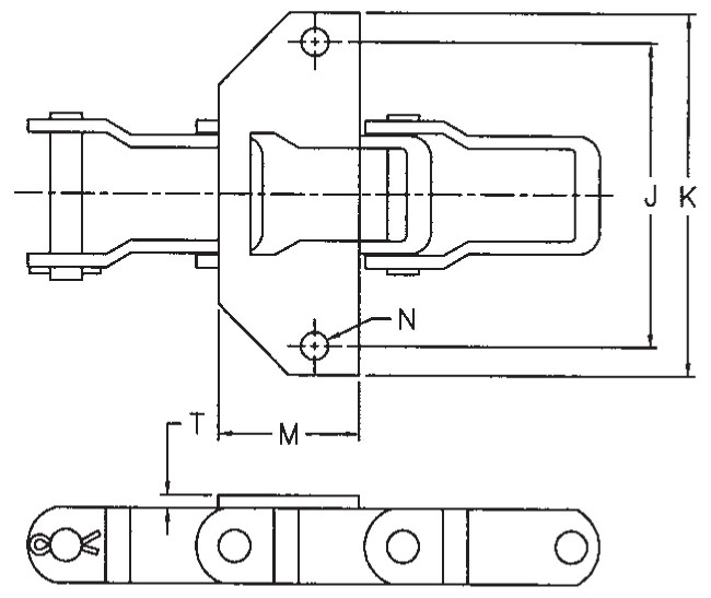 Item AL667XK1, Attachment K1 for Chain Size AL667X On AlliedLocke