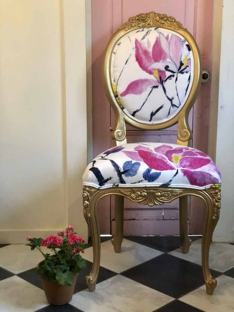 My Top 3 Secrets for Designing with Floral Fabrics Chair Whimsy