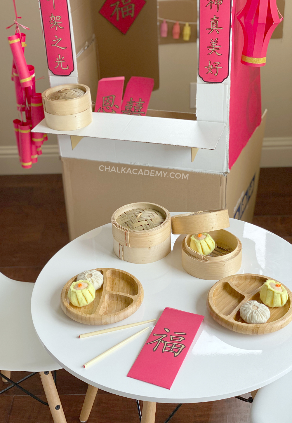 DIY Cardboard Chinese Lunar New Year Market for Kids