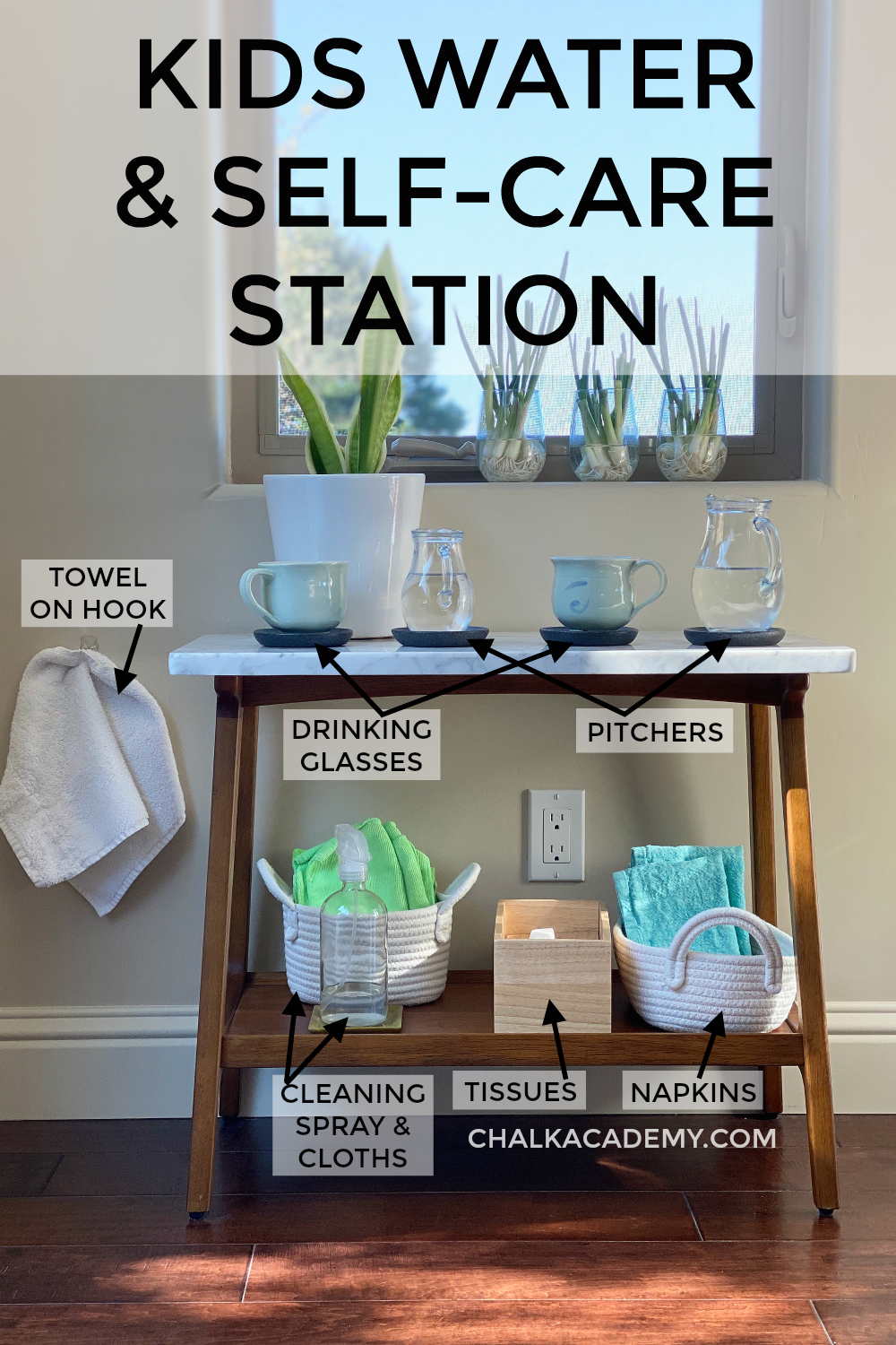 Kids Water, Snack, and SelfCare Station Makes Life Easier for Everyone
