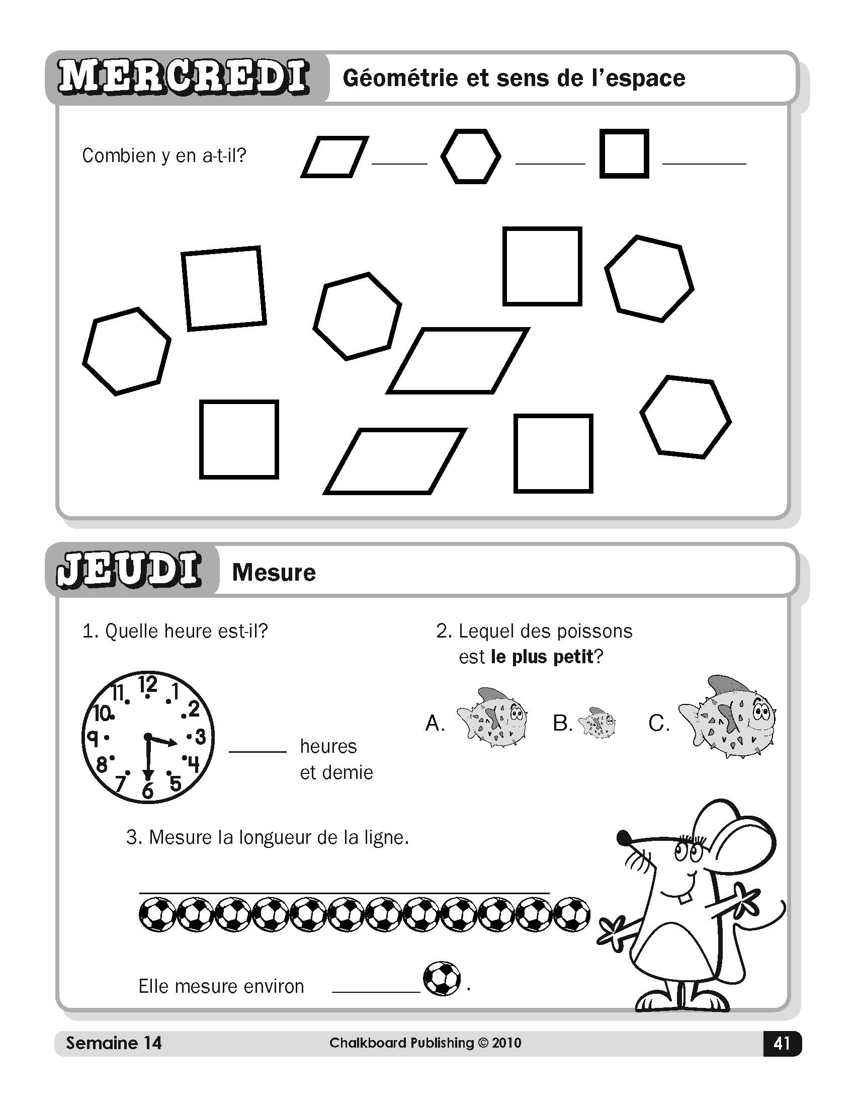 Canadian French Daily Math Grade 1 eBook Chalkboard