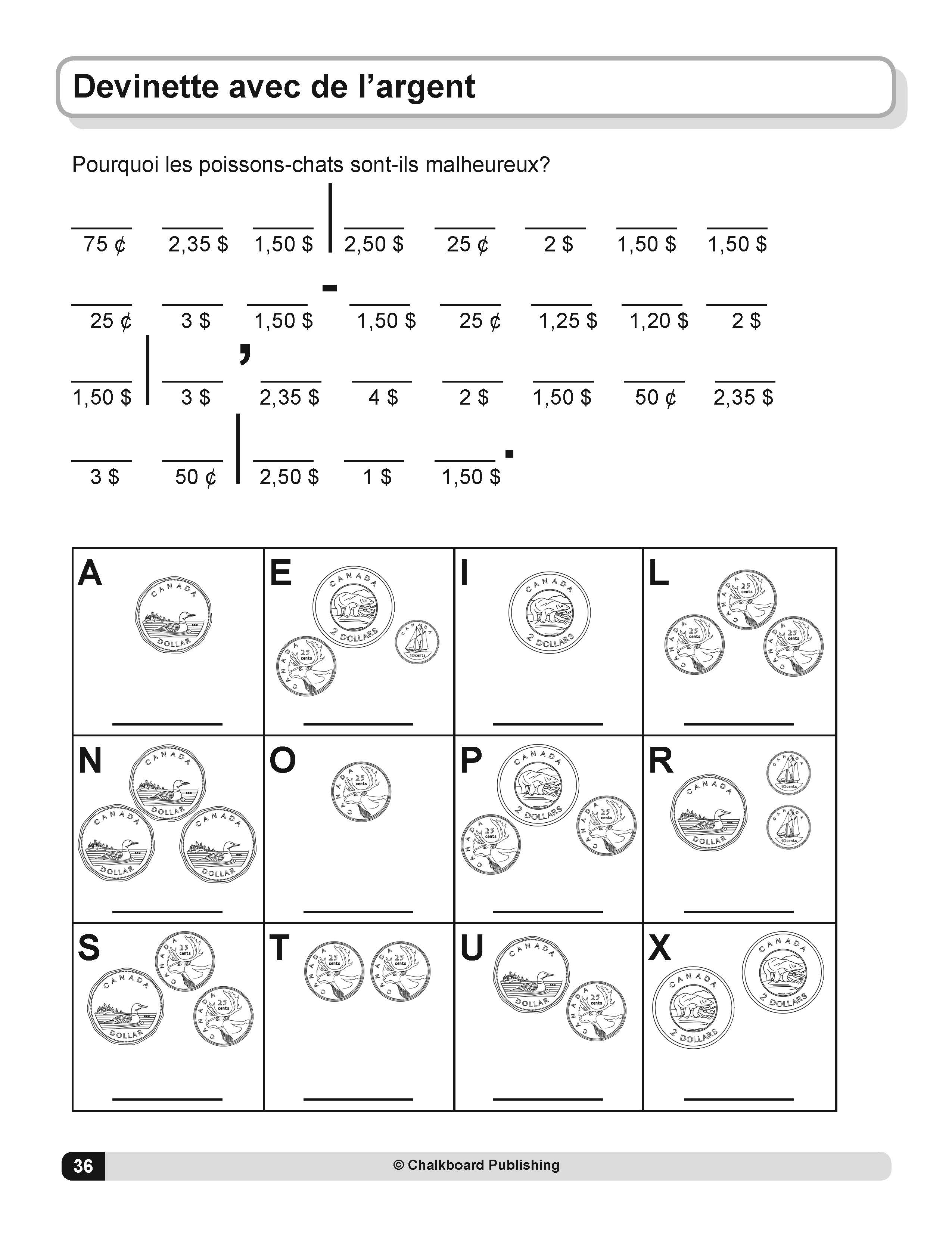 Canadian French Math Basics Grade 3 eBook Chalkboard Publishing