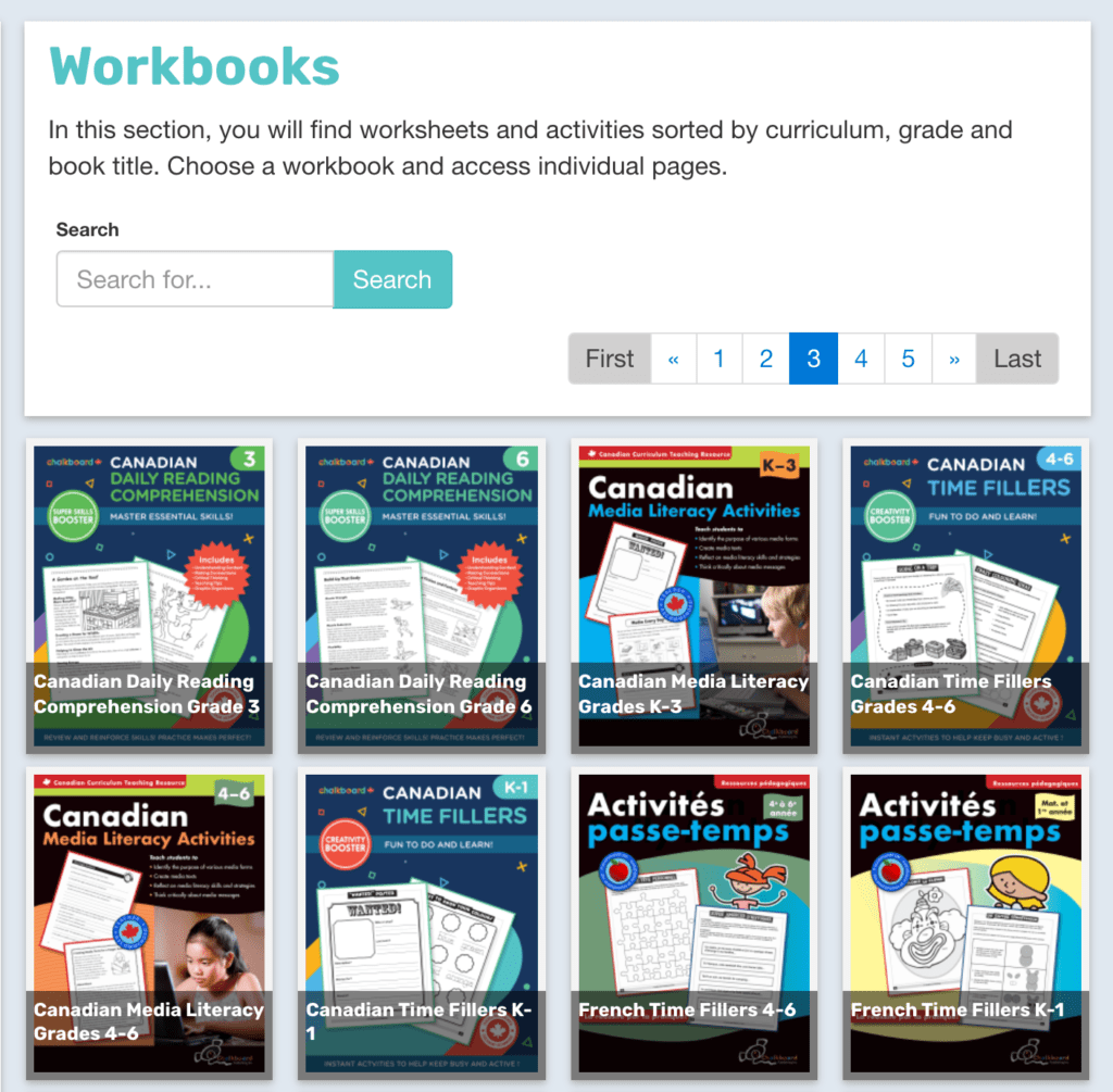 Chalkboard Publishing Canadian Curriculum Books, Worksheets & More