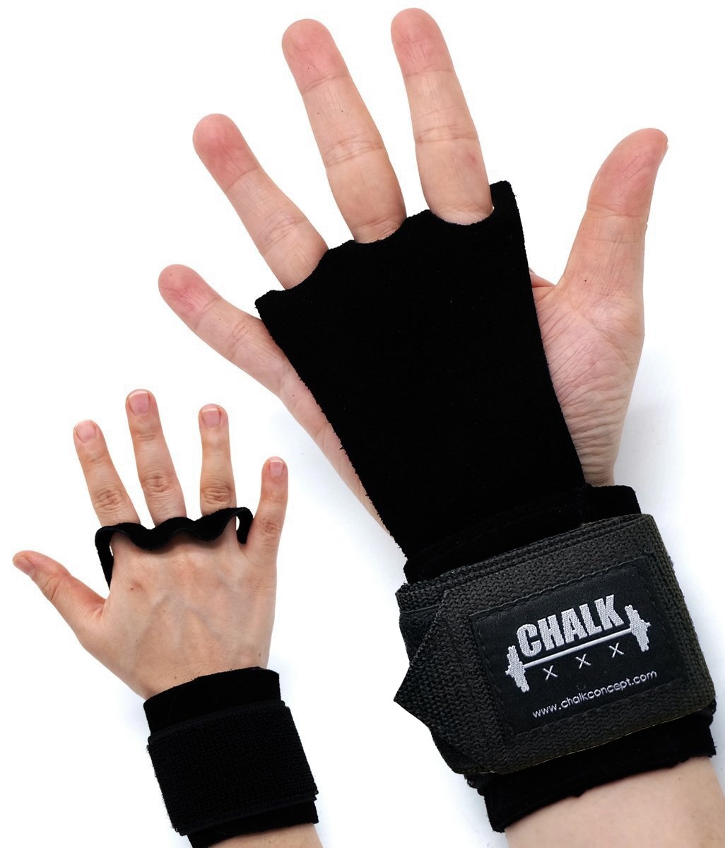 BLACK LEATHER HAND GRIPS CHALK Concept