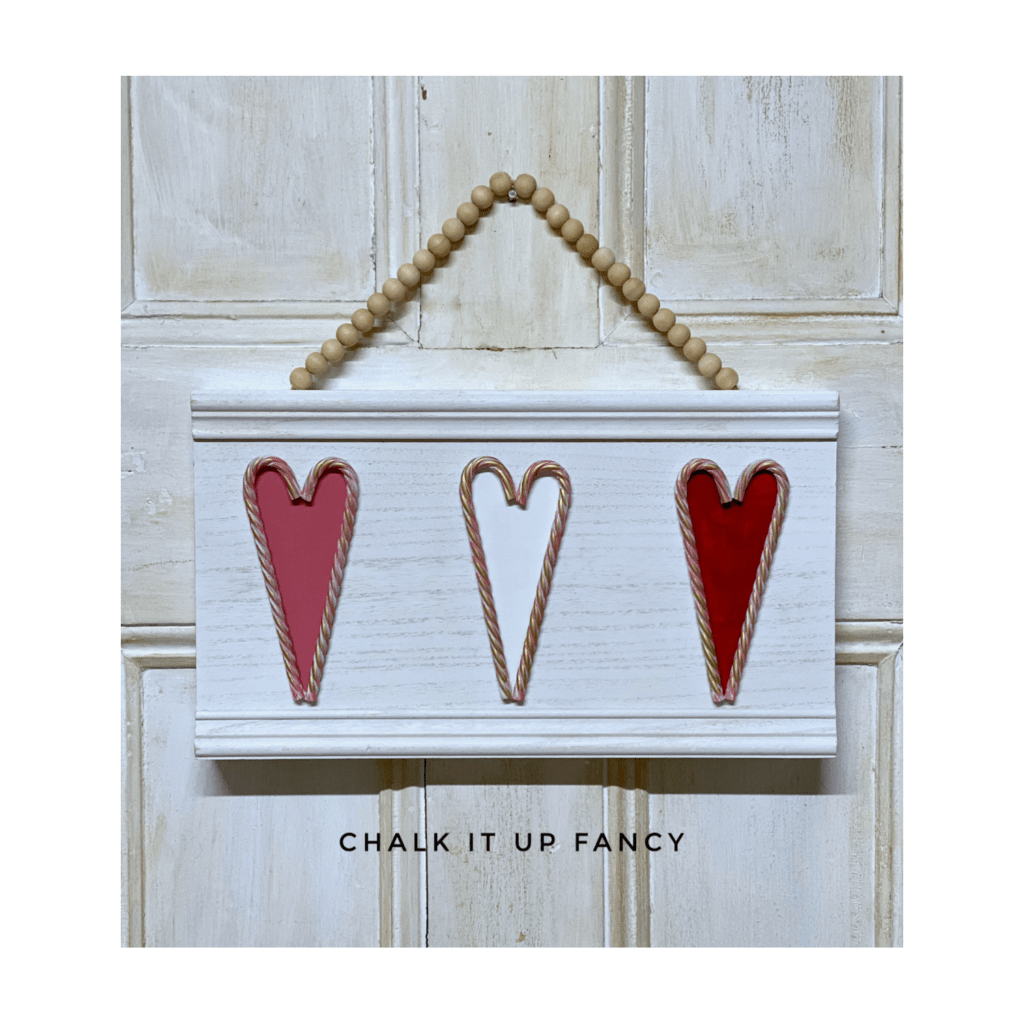 DIY Heart Wall Hanging using Candy Canes Supply List Chalk It Up Fancy