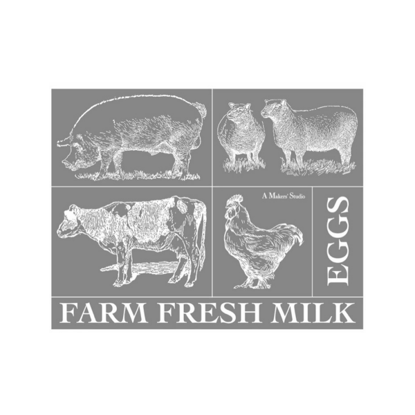 Farm Animals Mesh Stencil 8.5″ x 11″ Chalk It Up Fancy