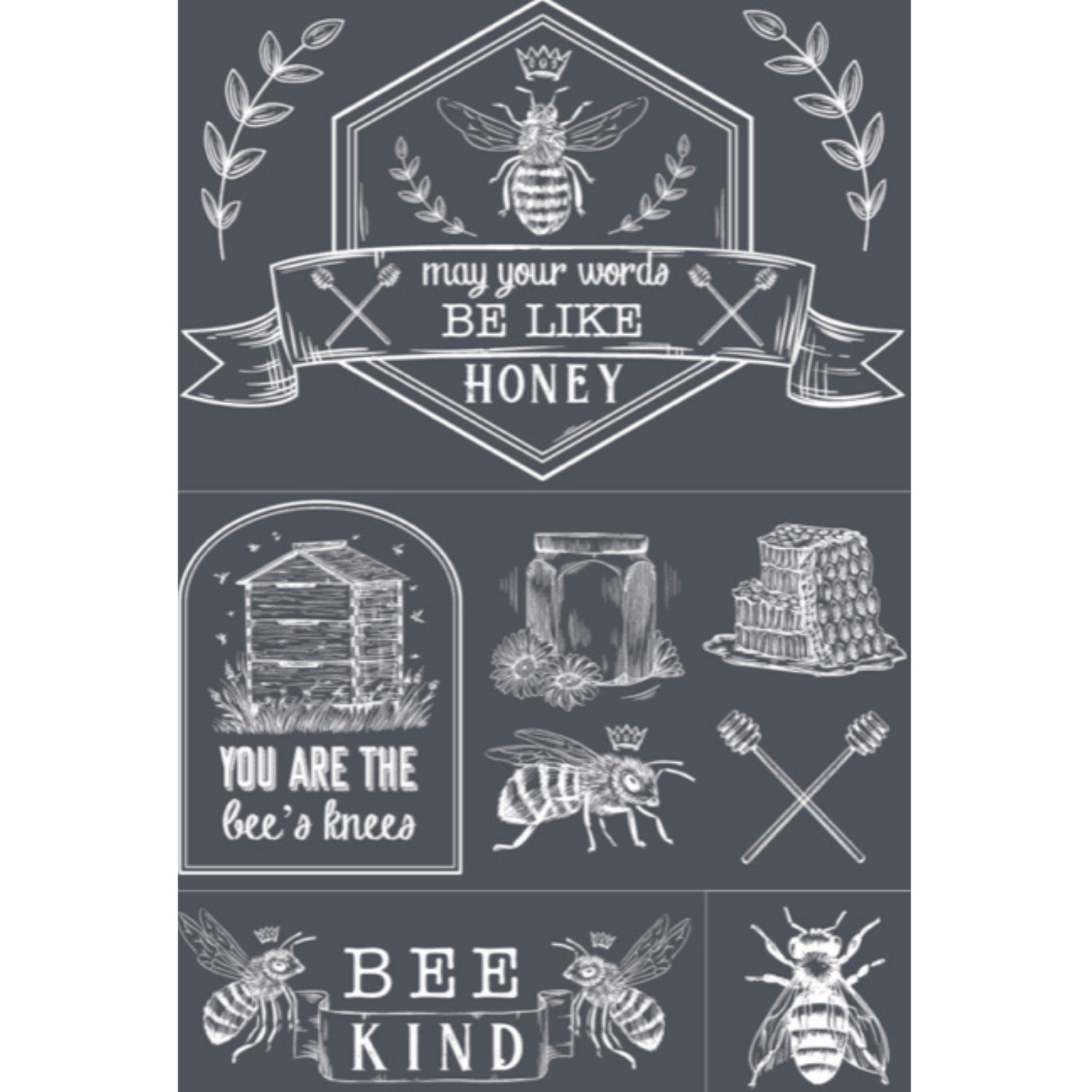 Words Like Honey 12″ x 18″ Mesh Stencil Chalk It Up Fancy