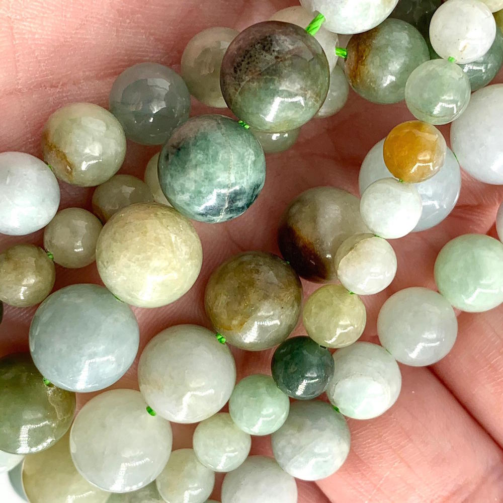 Multi Jadeite Smooth Round 6mm Beads 38cm Strand Chalmers Gems