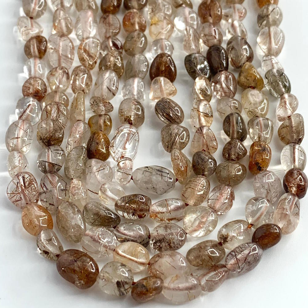 Bronze Rutilated Quartz Chakra Nuggets 7x59x6mm 38cm • Chalmers Gems