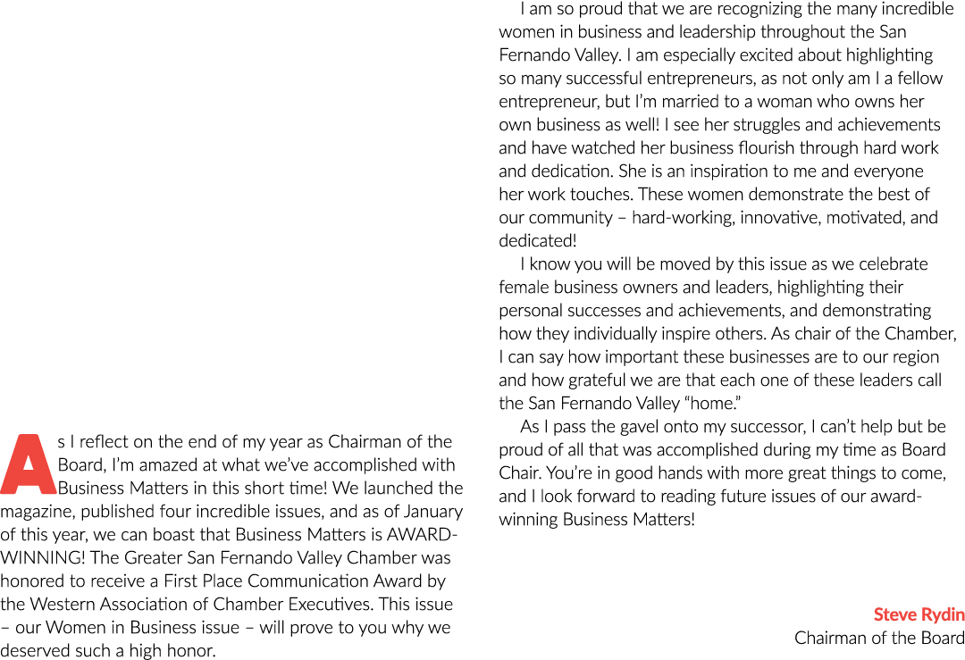 Greater San Fernando Valley Chamber of Commerce Business Matters Spring