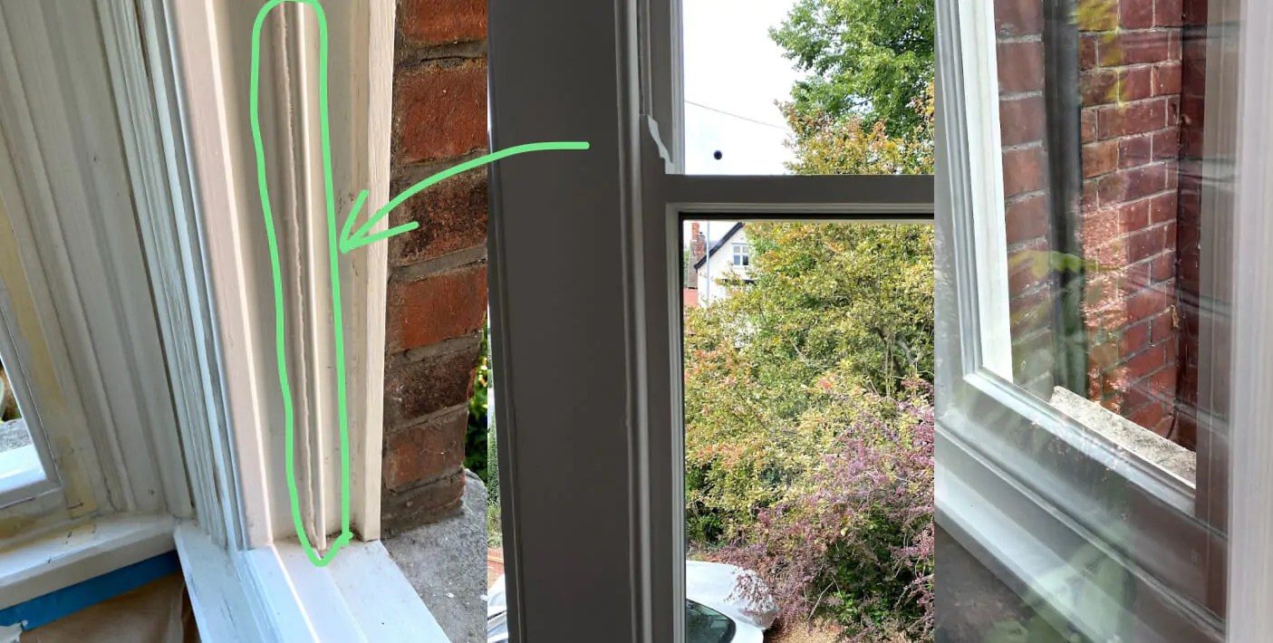 Sash window draughtproofing Reduce draughts & external noises