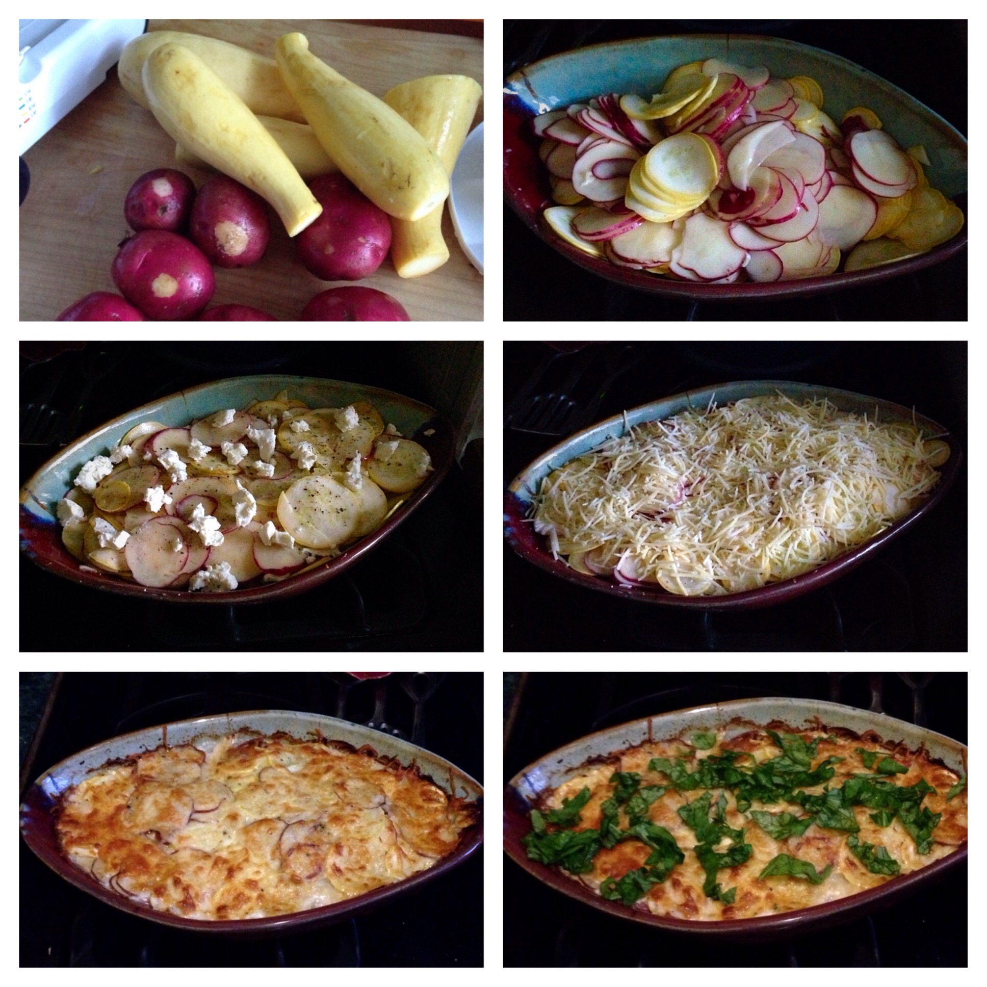 Yellow Squash, Potato, and Goat Cheese Gratin Chameleon Kitchen