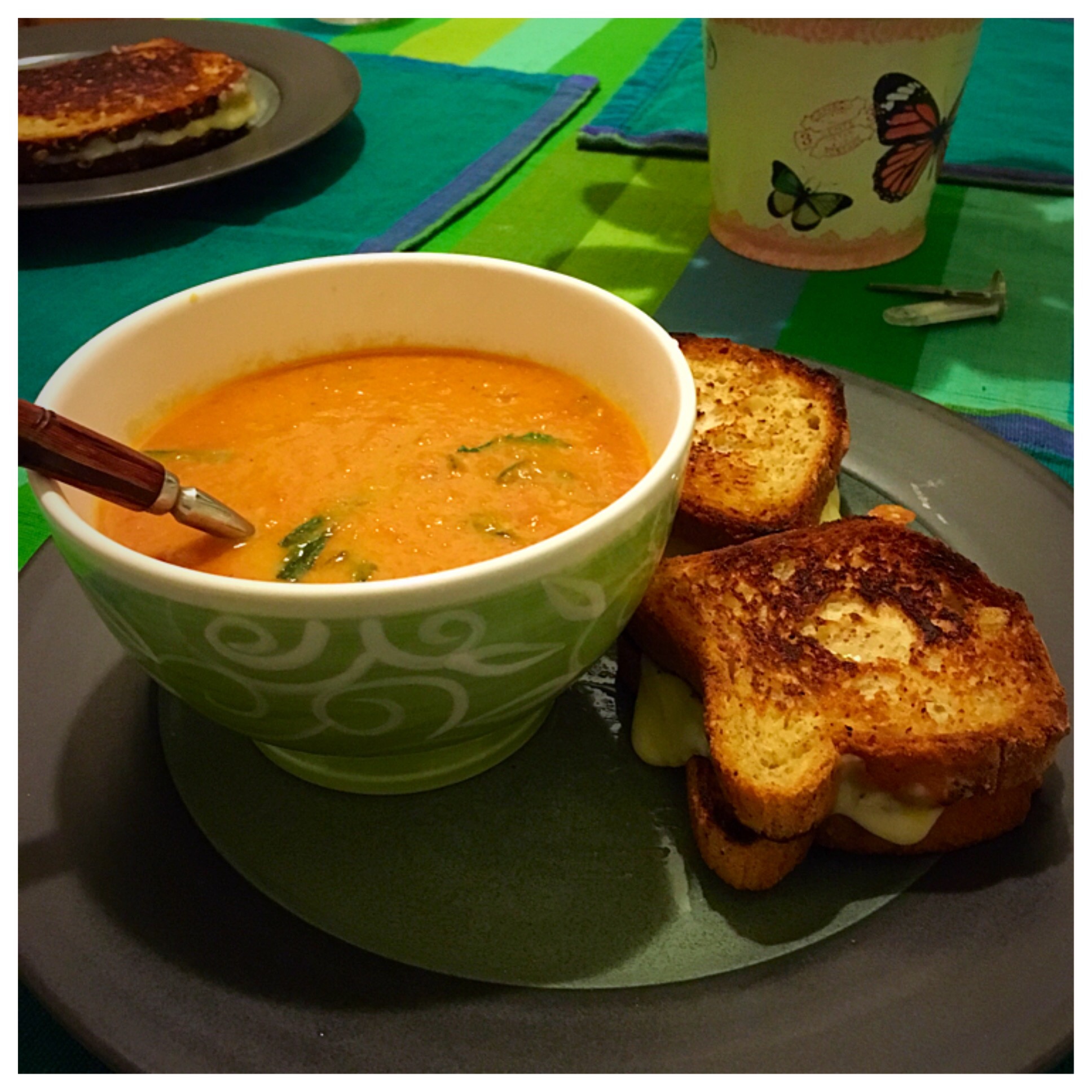 Tomato Basil Soup and Grilled Cheese! Chameleon Kitchen