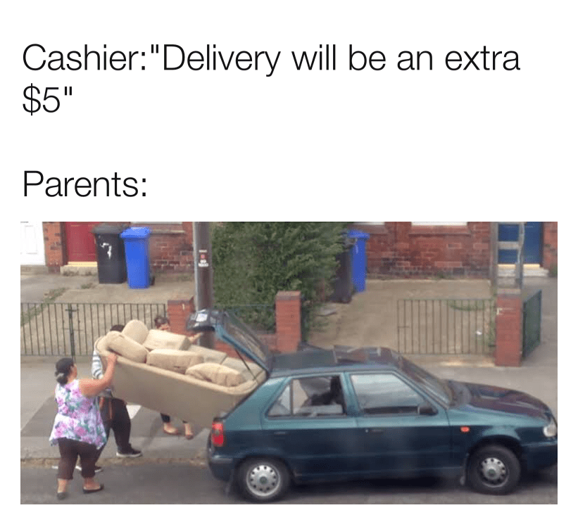 It will fit comfortably in the car. Funny