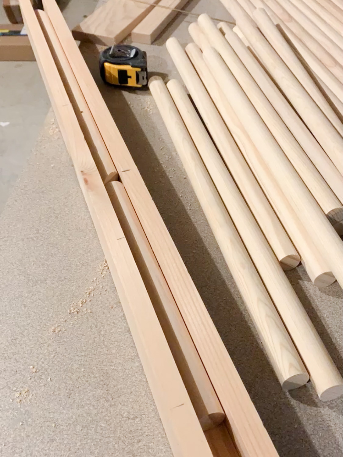 Modern Coat Rack with Dowels Champagne Chaos