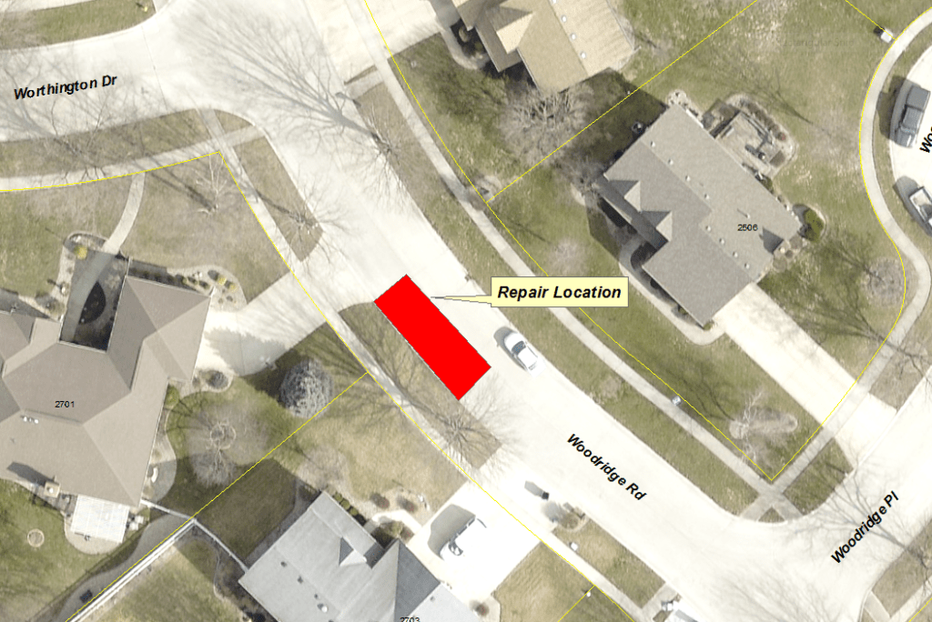 Woodridge Road Lane Closure (Between Worthington Drive and Woodridge