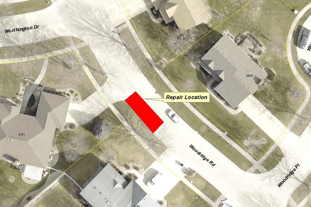 Woodridge Road Lane Closure (Between Worthington Drive and Woodridge