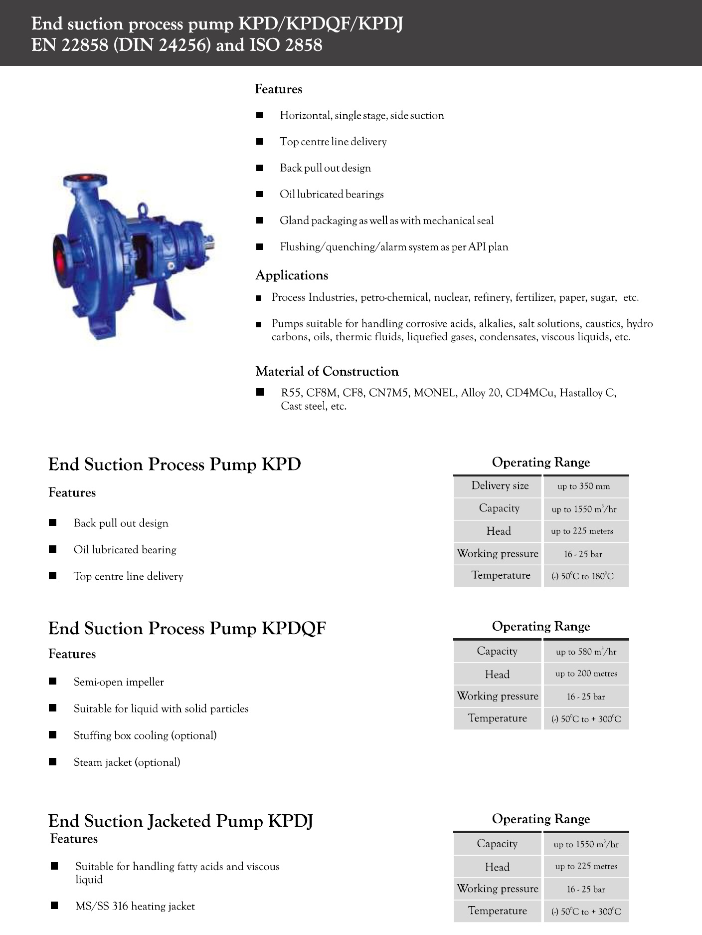 Kirloskar Process Pumps KPD series Kirloskar Pumps Trading Company