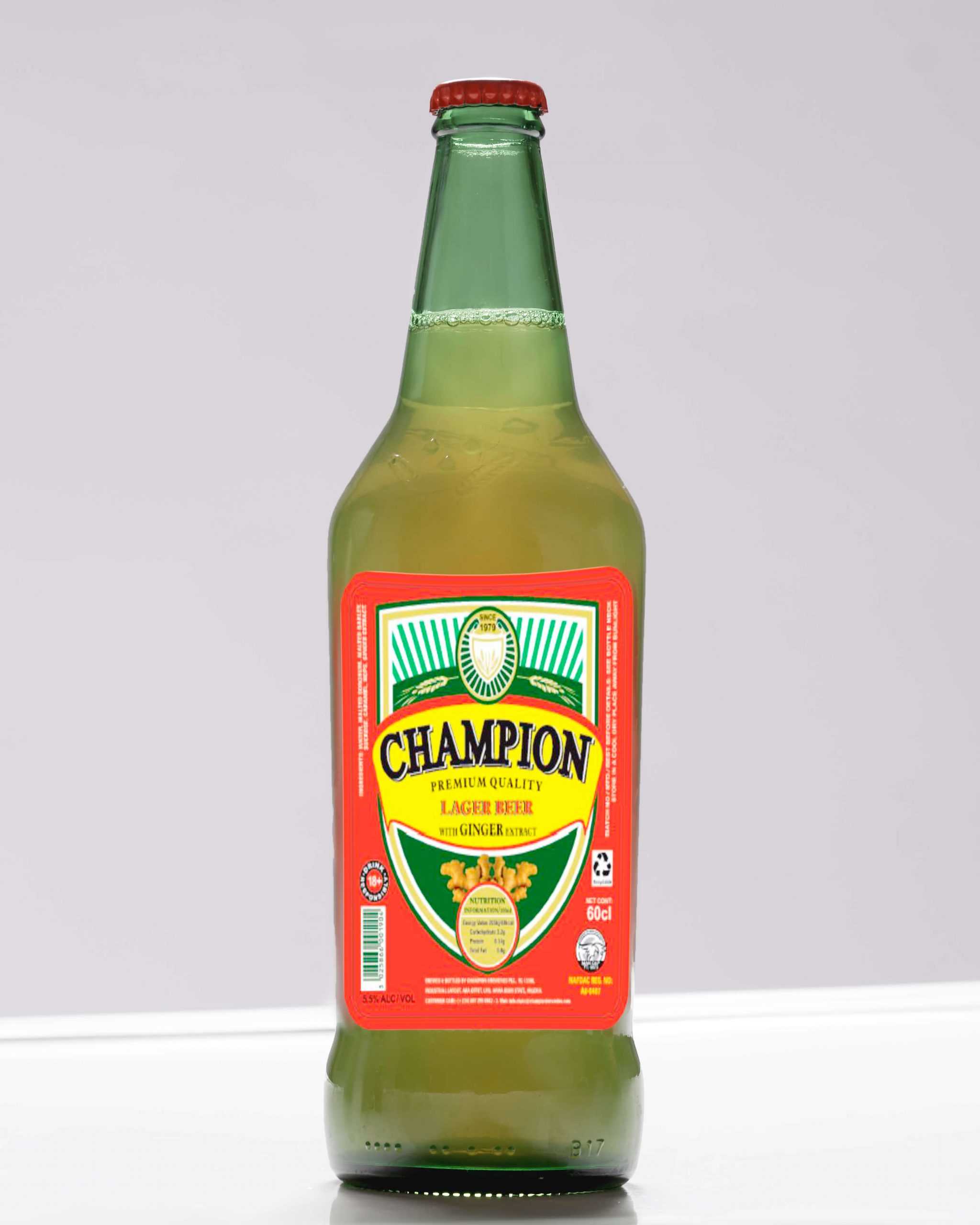 Champion Lager Beer with Ginger Extract Champion Breweries PLC