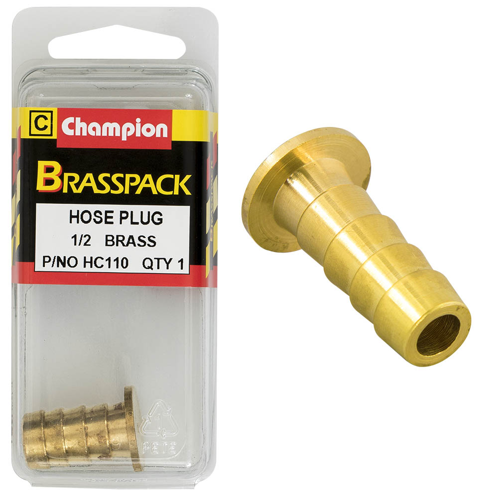 HOSE PLUGS BARBED BRASS 1/2" Champion Parts