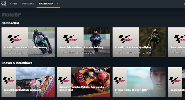 DAZN MotoGP 2021 Alle Rennen im Live Stream + Gratismonat