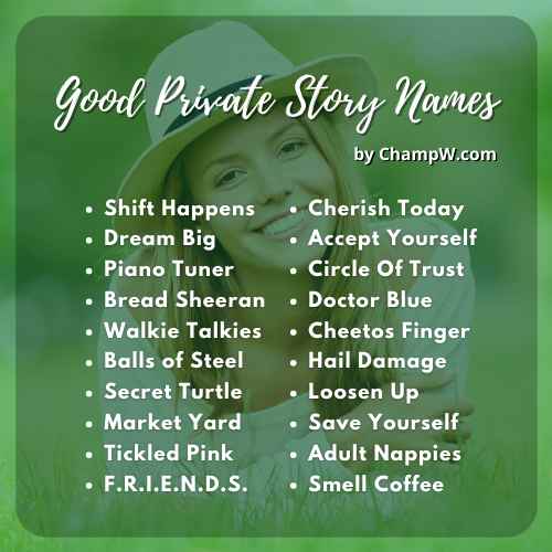 700+ Good Private Story Names To Make You Style Icon