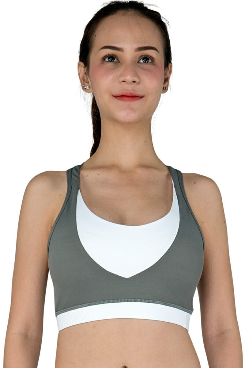Racerback Sports Bra in Slate Stripe by Chandra Yoga & Active Wear