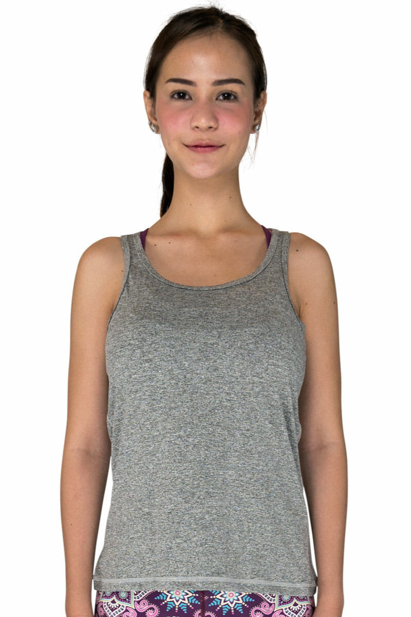 Lightweight CoverTank in Grey by Chandra Yoga & Active Wear
