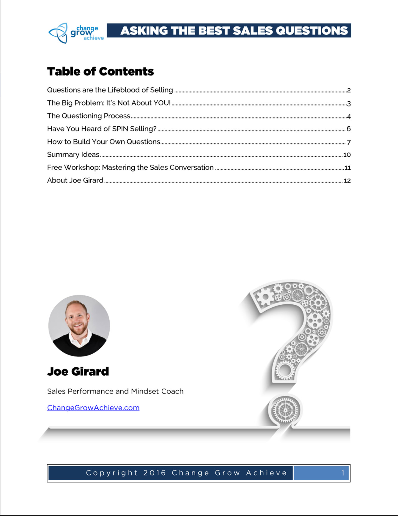 FREE Asking the Best Sales Questions DOWNLOAD Change Grow Achieve