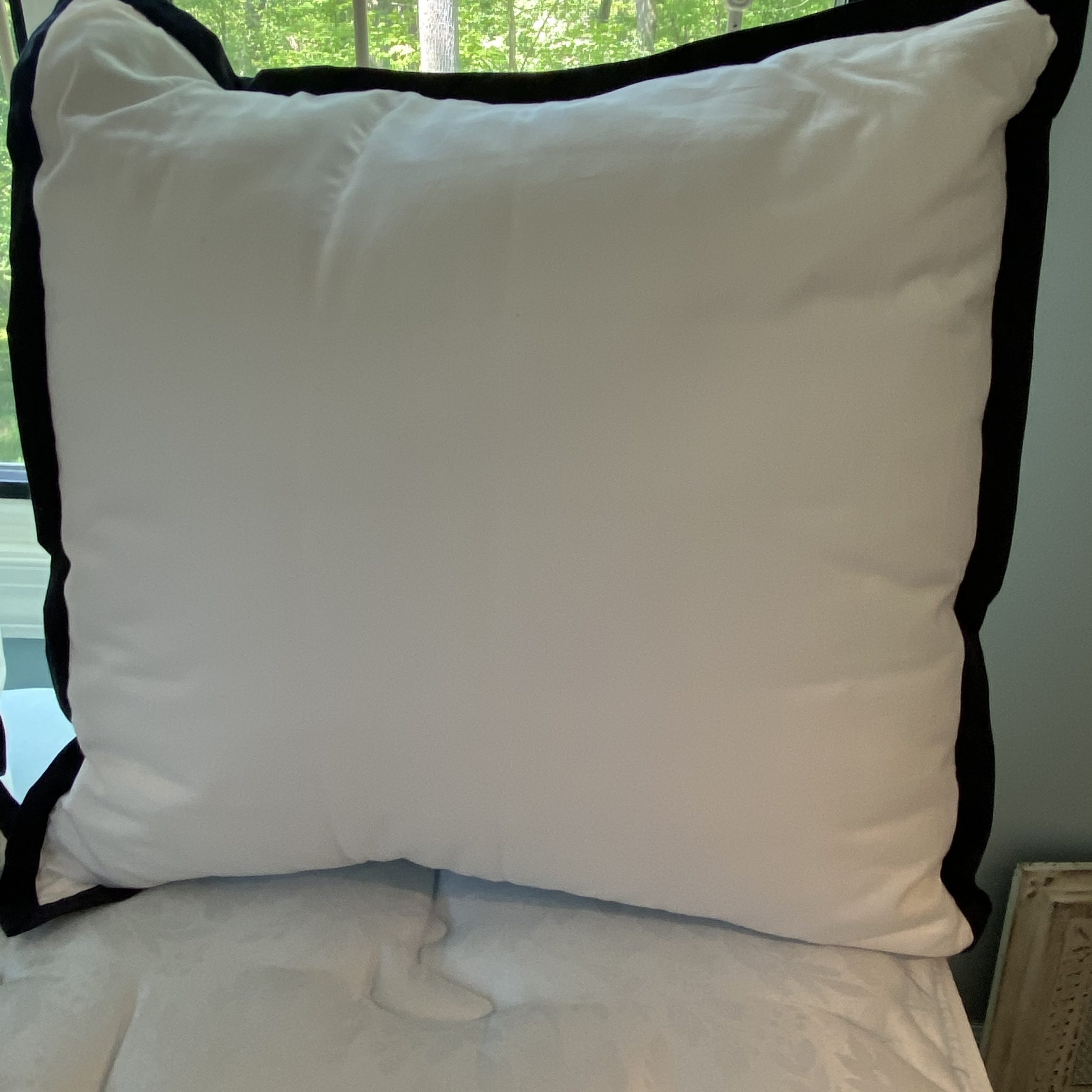 Pair of Navy & White Euro Pillows Changover Sales