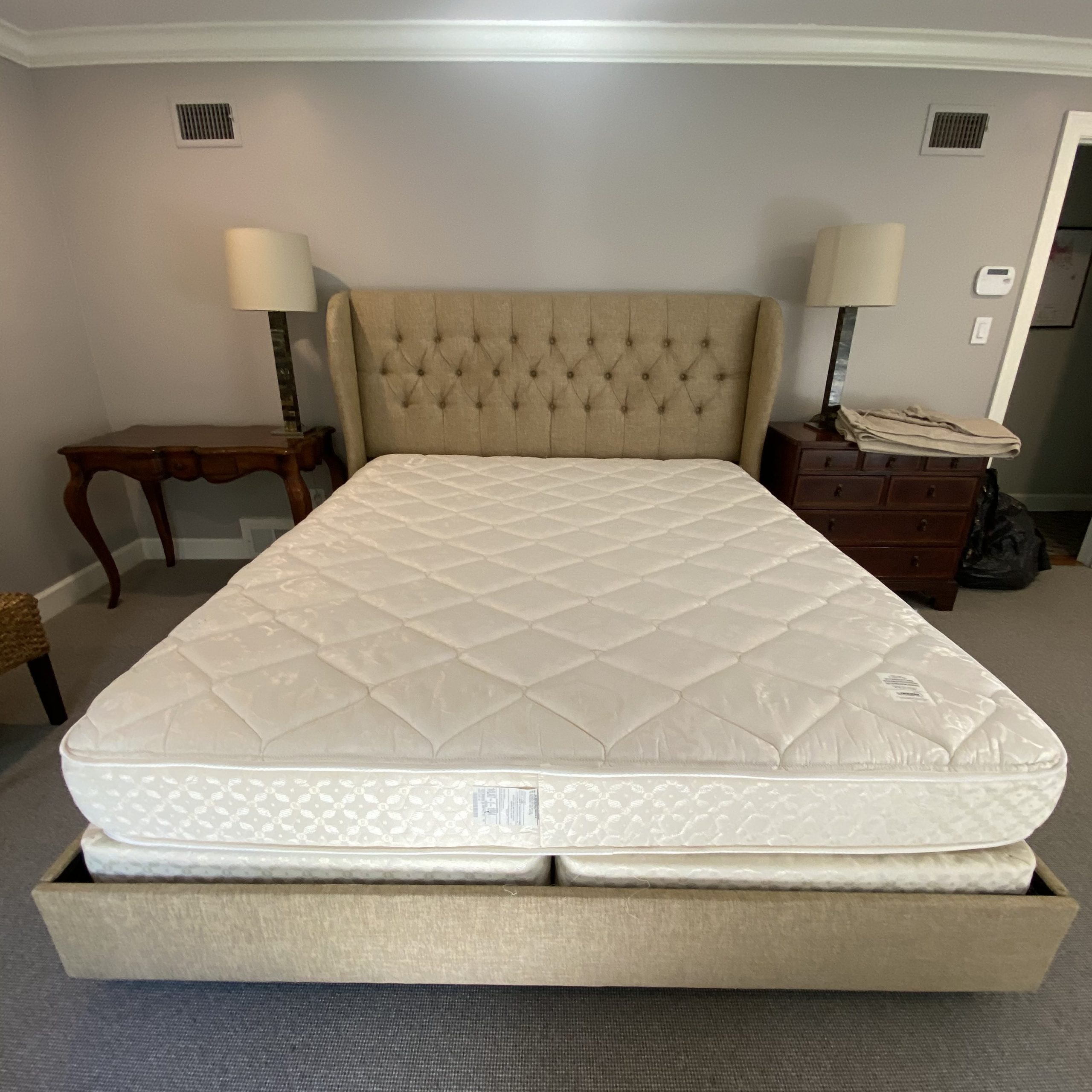Upholstered California King Bed Changover Sales