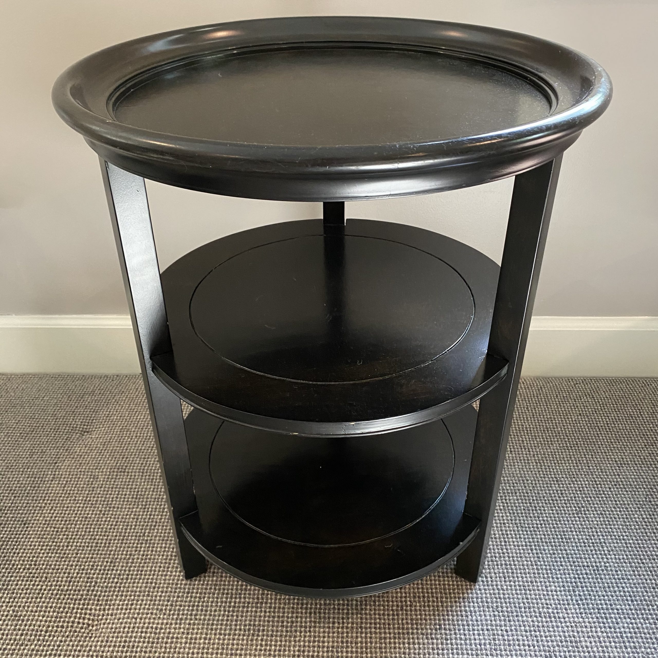 Round Black Tiered Side Table Changover Sales