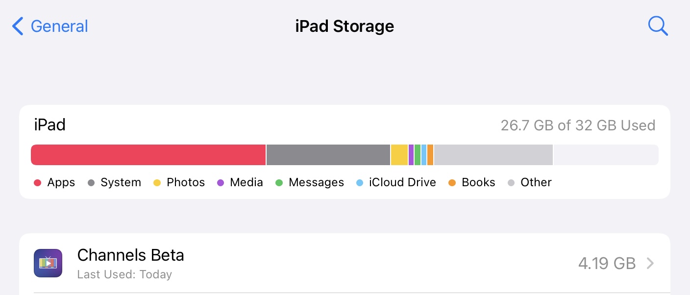 iPad Storage Usage Troubleshooting Channels Community