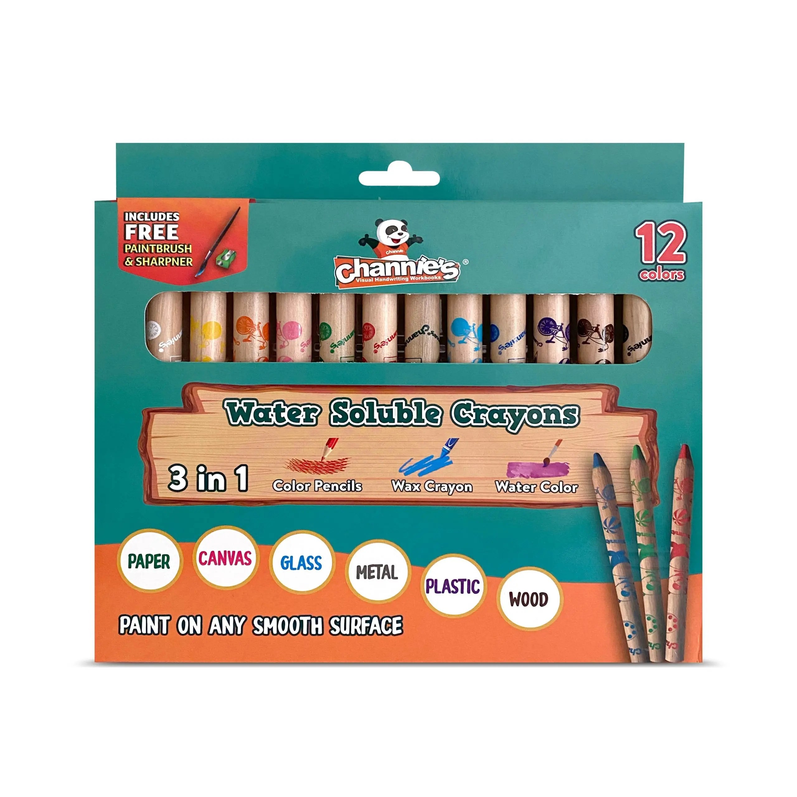 3in1 Water Soluble Crayons/Colored Pencils 12 Colors Colored Pencil