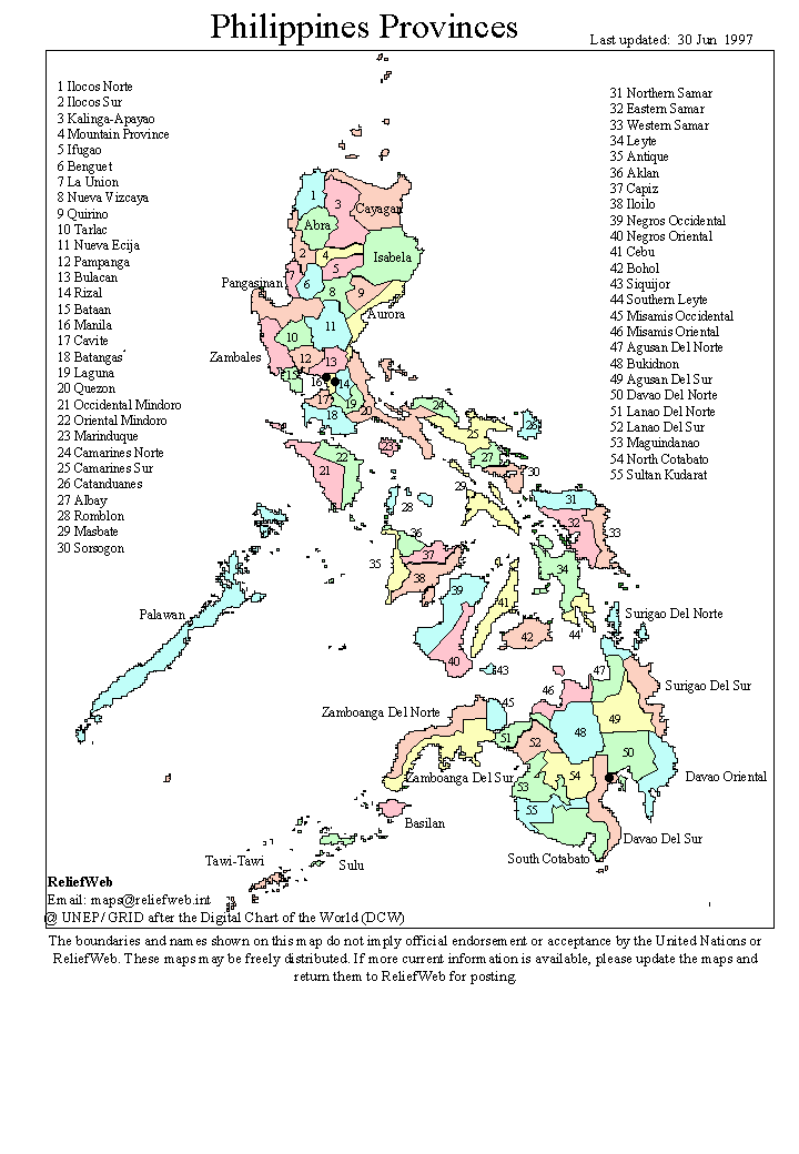Map Of The Philippines With Provinces