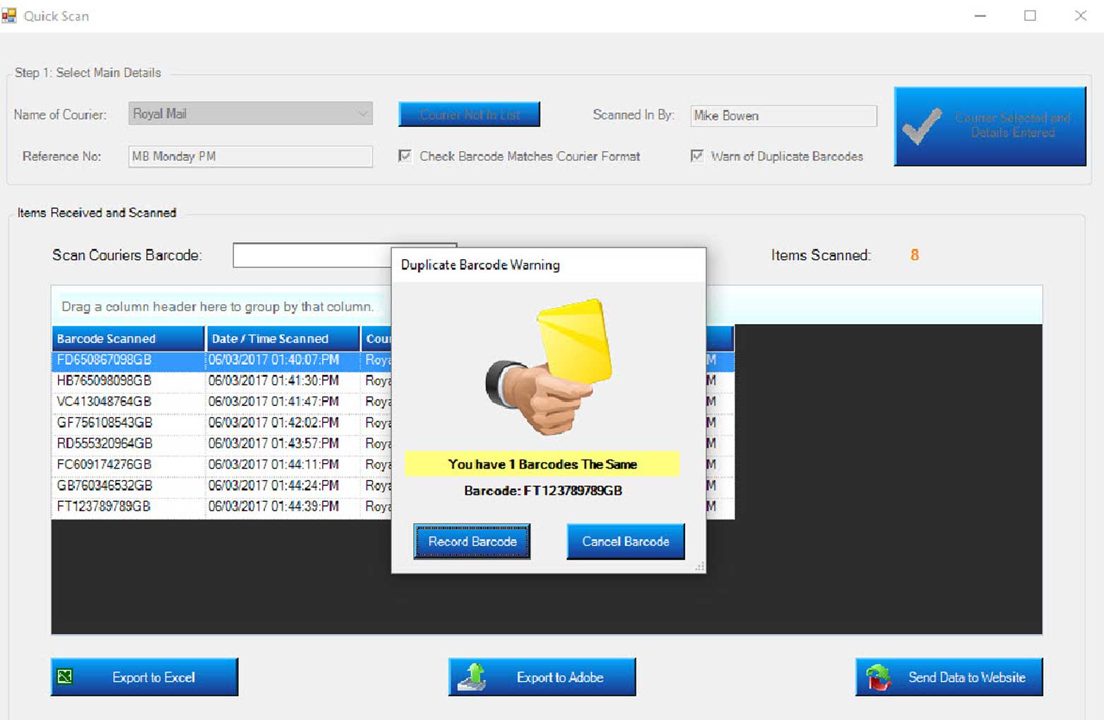 Mailroom Inbound Item Count Tool Delivery Tracking Systems
