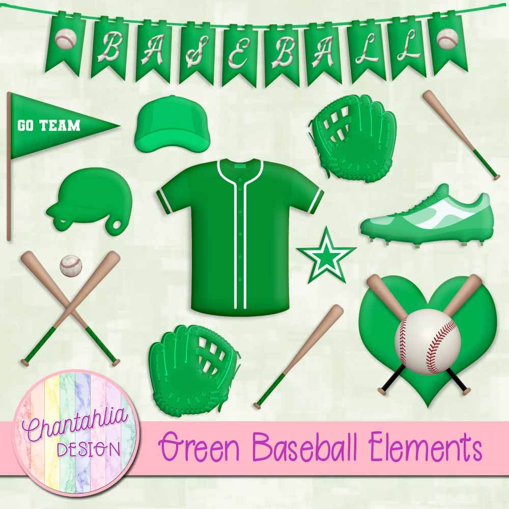 Free Green Baseball Elements