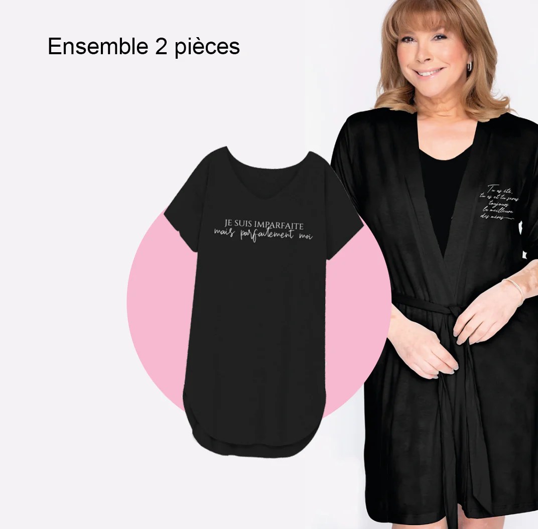 Robe de nuit « Parfaitement moi » avec peignoir maman Collection Chantal Lacroix