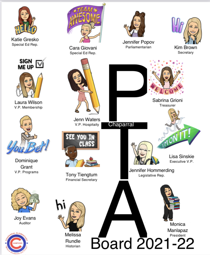 Board Members Chaparral Elementary PTA