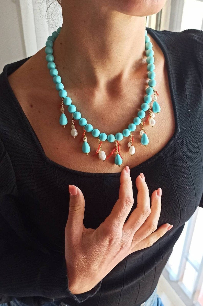 Turquoise Paste Necklace - Chapeau Atelier