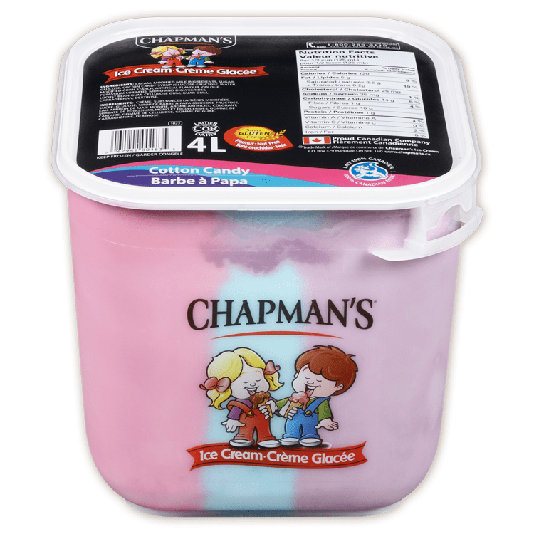 Cotton Candy Ice Cream (Gluten Free) 4 L Tub Chapman's
