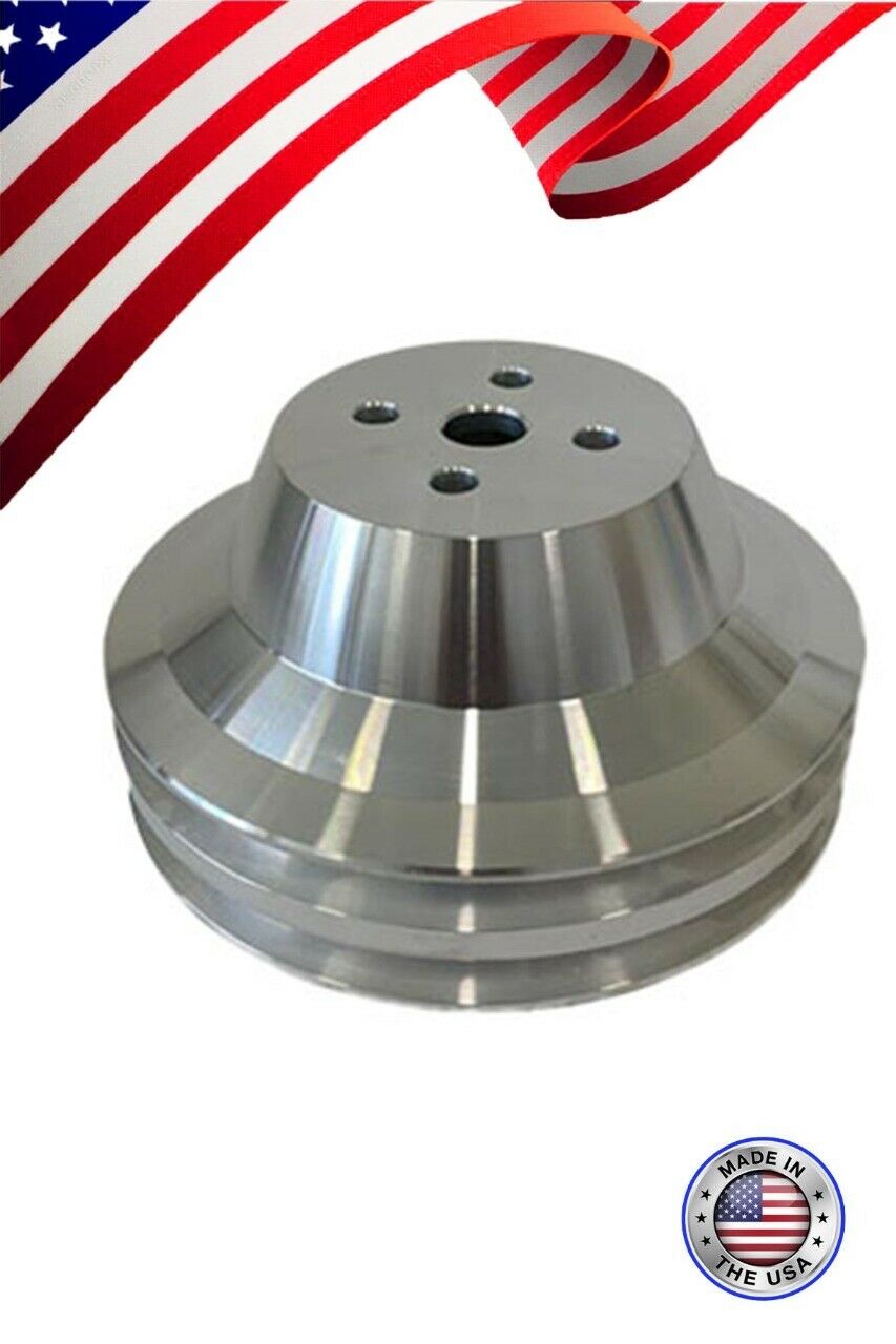 Small Block Chevy Water Pump Pulley VBelt 2V Short Water Pump 350 SWP