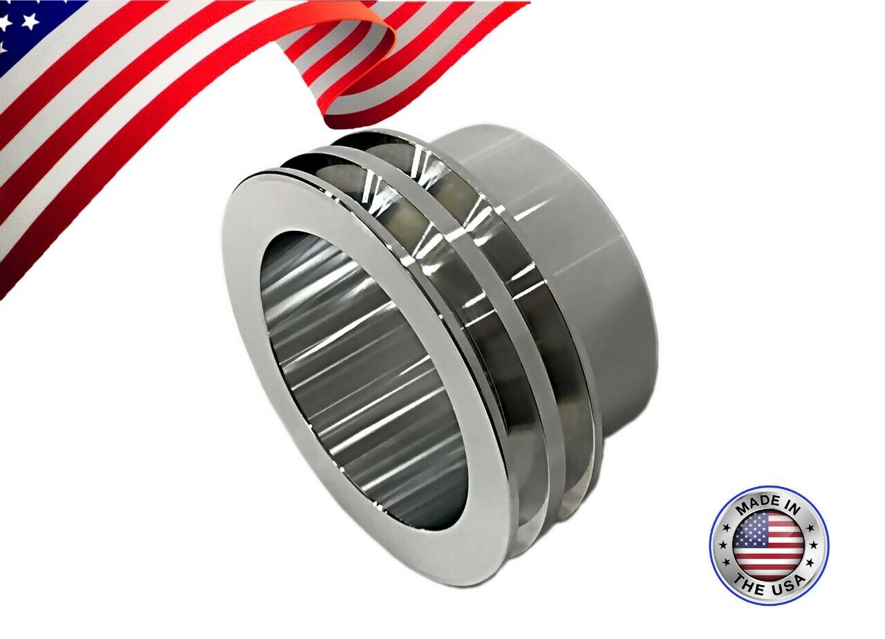 Small Block Chevy Crank Pulley VBelt Double Groove LWP Chap Performance