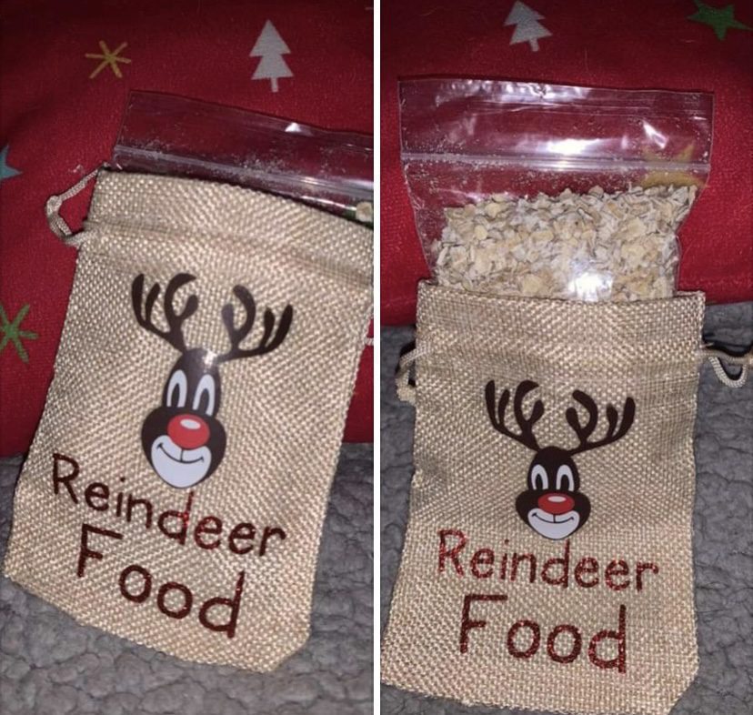 Ecofriendly Reindeer Santa Food in Hessian Bag Chapter J Weddings & Events