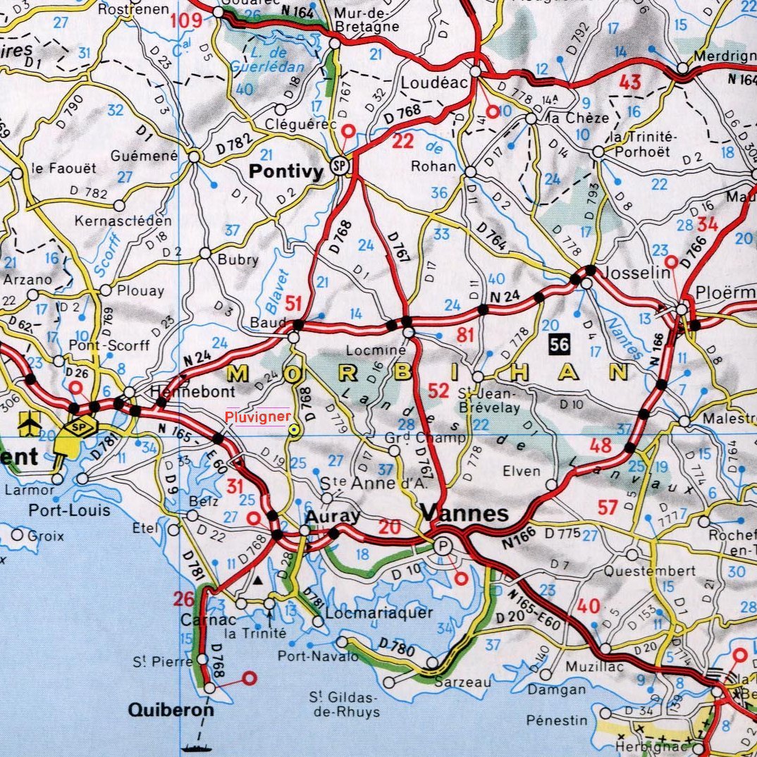 Pain Points De "Le Morbihan Carte Touristique" Carte Morbihan Mappy carte du morbihan sud Archives Voyages